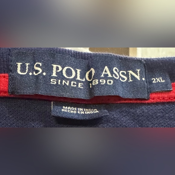 U.S. Polo Assn. Navy Blue Polka Dot Polo Shirt | Short Sleeve | 2XL - Picture 2 of 2